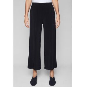 Lisa Bayne Black Front Seam Wide Leg Cropped Pants, Women’s Size Medium